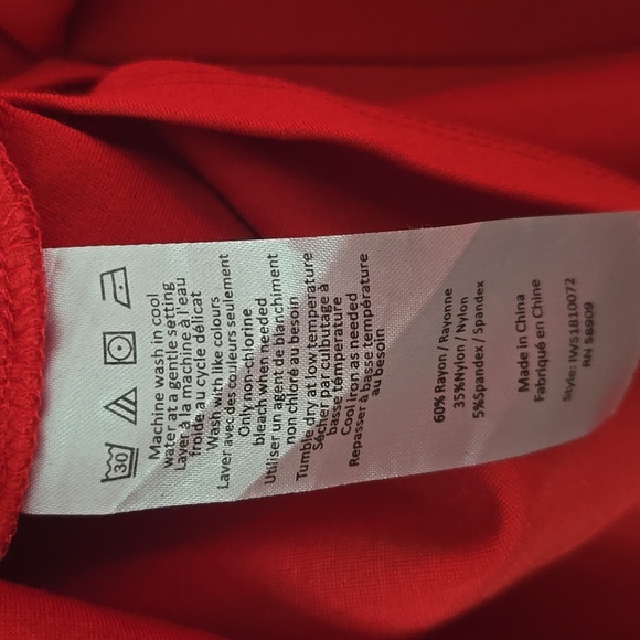 IMNYC Red Orange Bell Sleeve Blouse Size Large - Picture 4 of 9